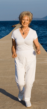 Mature woman jogging