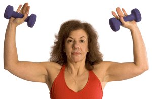 Mature woman strength training