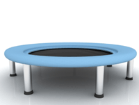 A mini trampoline or rebounder