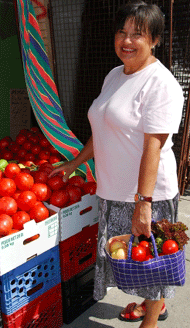 Buying veggies in the market