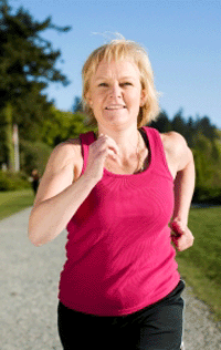 Mature woman jogging